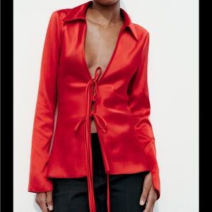 Zara Vibrant Red Blouse